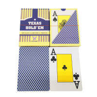 จัดหาโดยตรงจุดการค้าต่างประเทศ Texas Holdem สีแดงและสีน้ำเงิน PVC การ์ดเล่นพลาสติกกันน้ำและทนต่อการสึกหรอ