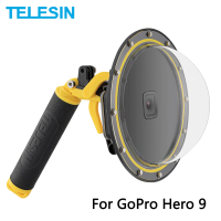 TELESIN Dome Port 30M กระเป๋ากล้องกันน้ำดำน้ำฟอง Floating Grip สำหรับ GoPro Hero 9เลนส์กล้องถ่ายรูปอุปกรณ์เสริม