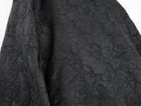 Black Embossed Flower Jacquard Fabric 150cm Wide - Sold By The Meter Exercise Bands