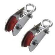 2X 0.03T Single Swivel Ring Lifting Rope Pulley Sheave