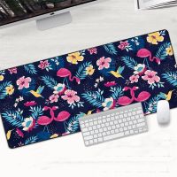 Tropical Flowers Bloom Mouse Pad Gaming XL แผ่นรองเมาส์ขนาดควีนไซส์ แผ่นรองเมาส์ยางนุ่ม XXL แผ่นรองเมาส์ LOL