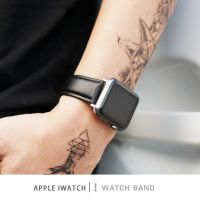 [HOT JUXLLKBKOW 514] สายหนังสำหรับ Apple Watch 76 Se 44มม. 40มม. สายนาฬิกาธุรกิจสร้อยข้อมือ Series 543 42มม. 38มม. 45มม. 41มม.