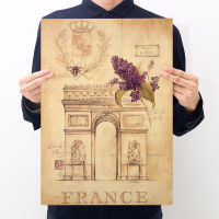 【H090】Triumphal Arch Hand-painted Antique Kraft Paper Poster Bar Coffee Shop Bedroom Decoration