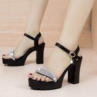 【CW】 Fashion Sandals Shoes Woman Platform Leather Buckle Heels Size Ladies