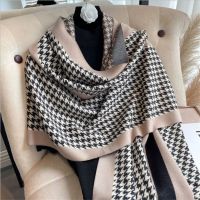 《Miki Xinyuan》หนา WarmScarf Houndstooth ออกแบบพิมพ์ผู้หญิง Stings ผ้าพันคอถักหญิง Foulard ผ้าห่ม