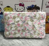 แมสเด็ก ลายการ์ตูน Hello Kitty_Flower หนา 3 ชั้น จำนวน 10 ชิ้น/แพค