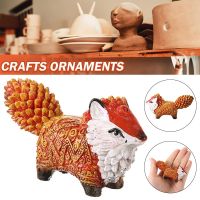 Cute Fox Resin Garden Statue Decor Outdoor Lawn Yard Animal Figurine Sculpture Living Room Decorations Garden Miniatures