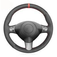 【YF】 Black Faux Suede Red Marker Hand Car Steering Wheel Cover for Alfa Romeo 147 2000-2010 GT 2004 2005 2006 2007 2008 2009 2010