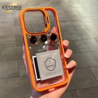 KISSCASE พร้อมขาตั้งเคสโทรศัพท์แบบใสป้องกันวงแหวนเลนส์โลหะ,สำหรับ iPhone 14 13 12 Pro Max ฝาหลังโปร่งใสปกป้องเลนส์กระจกกล้องทำจากอะคริลิคแข็งกันกระแทกสำหรับ Iphone 14 13 12 11