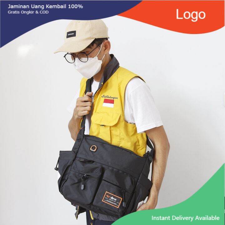 Tas Selempang Pria Distro Slingbag 2 Saku Slempang Sekolah Kuliah