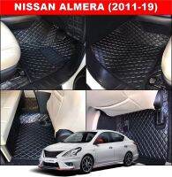 พรมปูพื้นรถยนต์ NISSAN ALMERA (2011-19) ยางปูพื้นรถEVA ลายDIAMOND 12ชิ้น เต็มคัน