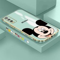 VIVO Y55 Y75 5G Y77 Y21 Y21S Y21T Y21A Y33T Y33S Y31 Y51A Y53S Y55S Y91 Y95หรูหราน่ารัก Mickey Mouse ปลอกขอบสี่เหลี่ยมกลับ TPU นุ่ม