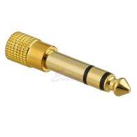 ❤❤ Gold Audio Female 6.3mm 14" Male to 3.5mm 18" Stereo Plug Adapter Converter