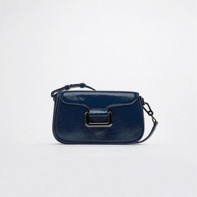 กระเป๋าผู้หญิง ZA 2023ฤดูใบไม้ผลิสินค้าใหม่เนื้อฝรั่งเศสกระเป๋าเล็กสีดำดีไซน์โลหะกระเป๋าแมสเซ็นเจอร์สะพายไหล่เดียวสวย