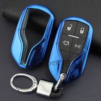 [More Suitable] Aurora Blue คุณภาพดีทนทานรถ Key Case Holder สำหรับ Maserati Ghibli Levante Quattroporte อุปกรณ์เสริม