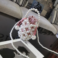 Luxury Hollow Pearls Bag Party Evening Bags for Women Handbags Mini Beading Shoulder Crossbody Bag 2022 Small Wedding Purses Ins