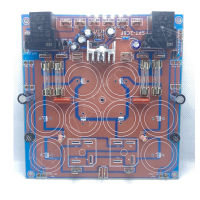 แผ่นภาคจ่ายไฟ (ใส่ Capacitor ได้ 8ลูก Diodoe 2ตัว)  มีป้องกันลำโพงข้างละ 30แอมป์ในตัว