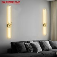 SUNMEIYI โคมไฟแบ็คดรอปเป่าลม LED รูปไข่สีทองสีดำห้องนั่งเล่นห้องรับประทานอาหารเชิงเทียนลอฟท์ระหว่างทางเดินโรงแรมแสงหรูหราติดพื้นผิวทองเหลือง