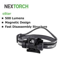 Nextorch ไฟหน้ารถมอเตอร์ไซค์แบบ Led ไฟฉายพลังงานสูง500แบบยุทธวิธีโคมไฟล่าสัตว์ไฟฉายคาดศีรษะแบบชาร์จไฟได้สำหรับตกปลากลางแจ้งโคมไฟล่าสัตว์