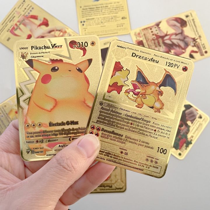การ์ดโลหะ-pokemon-มังกรพ่นไฟทอง-vmax-การสะสมบัตรการ์ดเกมของขวัญการสะสมบัตรของขวัญสำหรับเกมบัตรเด็ก