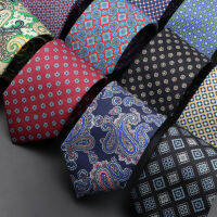 Novelty Ties Mens Formal 7cm Soft Silk Necktie Paisley Floral Dots Business Wedding Neck Tie Gravatas Daily Wear Accessory Gift