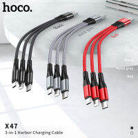 HOCO X47 3in1 Lightning /Micro USB/สายหักศอกFastสายชาร์จสำหรับSamsung Xiaomiแอนดรอยด์โทรศัพท์