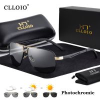 CLLOIO 2023 New Square Photochromic Polarized Sunglasses Men Change Color Sun Glasses Chameleon Anti-glare Driving Oculos de sol