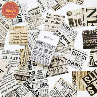 MUYA 50 Pcs/Box Vintage Newspaper Style Sticker for Journal Creative Decor Decal for Scrapbook Diary DIY