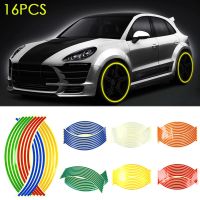 16pcs Strips Wheel Stickers Decals 18inch Reflective Rim Tape Bike Motorcycle Car Tapes Styling JAN88