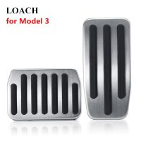 ✎✿﹍ Car Pedal Pads for Tesla Model 3 2018 2019 Anti-Slip Aluminium Alloy Gas Accelerator Stop Interior Fuel Brake Pedals Cover Trim