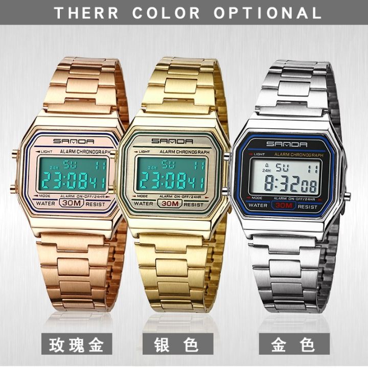 hot-seller-three-hot-style-of-405-manufacturer-wholesale-trade-watch-mens-waterproof-male-electronic-fashion-stainless-steel-belt