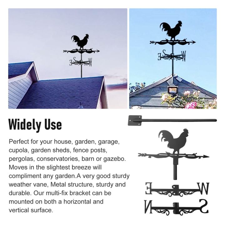 cockerel-weather-vane-decorative-wind-direction-indicator-for-outdoor-farm-yard-1pcs