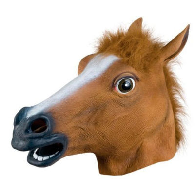 หน้ากากหัวม้ายางคีย์ฮาโลวีนแปลกใหม่น่าขนลุกสัตว์หน้ากากฮาโลวีนหน้ากากคอสเพลย์งานปาร์ตี้พร็อพ