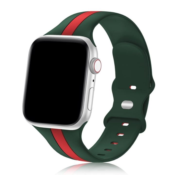 hot-seller-suitable-for-applewatch8-watch-strap-iwatch7-silicone-contrast-fashion-boys-and-girls