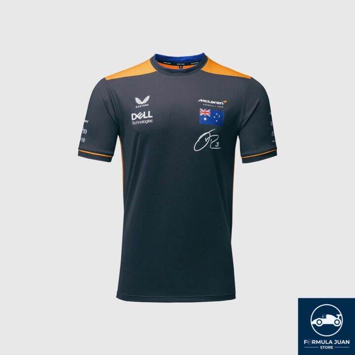 McLaren Formule 1-team - Officiële Formule 1-koopwaar - 2022 Replica Daniel Ricciardo Set Up T-Shirt - Papaja/Phantom (L