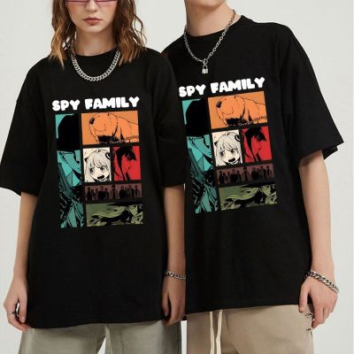 Anime Spy x Family Anya Loid Forger Yor Forger Men Short Sleeve Cotton T-Shirt Casual Harajuku Unisex Trendy Clothes Tee Top