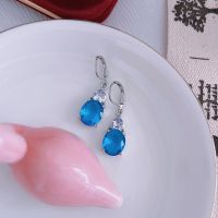 [COD] geometric oval crystal earrings womens 2022 new trendy temperament inlaid love zircon