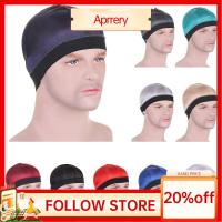 APRRERY สีทึบทึบ หมวก durag ผู้ชาย อีลาสติก ระบายอากาศได้ระบายอากาศ หมวก durag หลากสี หมวกบีนนี่ โพลีเอสเตอร์ หมวกลายคลื่น สำหรับผู้ชาย