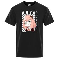 แขนสั้นโอเวอร์ไซส์เสื้อยืดแขนสั้น ผ้าฝ้าย พิมพ์ลายการ์ตูนอนิเมะ Anya spy x family Art แฟชั่นฤดูร้อน สําหรับผู้ชาย และผู้  U36A