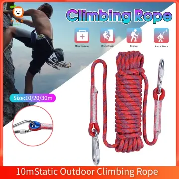 with 2 climbing buckles ( (Reflective green line) ) Professional Outdoor  Climbing/Hiking Rope Safety Rescue Utility Rope ( 30m,50m )