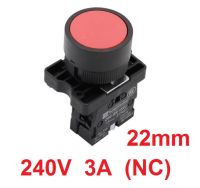 สวิทซ์กดดับ ปล่อยติด (ปกติปิด : NC) สีแดง ขนาด 22มิล Pushbutton Selector Switch 22mm XB2-EA42 1NC 240V 3A สวิตช์  พร้อมส่ง