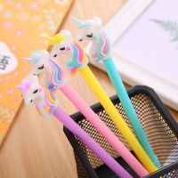 พร้อมส่ง ปากกาลูกลื่น ปากกาหัวการ์ตูน ปากกาน่ารักๆ ปากกาเจลหัวunicornน่ารักๆ เขียนลืน มี 4 สี หมึกดำ หัว 0.5 mm เครื่องเขียนนักเรียน