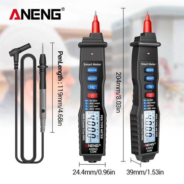 aneng-a3003-digital-multimeter-pen-type-meter-4000-counts-non-contact-ac-dc-voltage-resistance-capacitance-hz-tester-tool