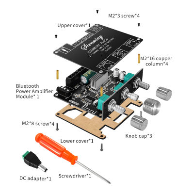 YS-E30H 5.1บลูทูธ2.1ช่องเครื่องขยายเสียงบอร์ดเสียง2X15W + 30W เบสโมดูลสูงและต่ำลำโพงย่านความถี่ต่ำสเตอริโอแอปเครื่องเสียงโมดูลแอมป์