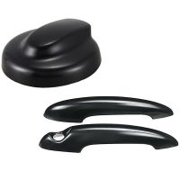 Car Gas Fuel Tank Filler Cap Cover Exterior Door Handle Covers for BMW Mini Cooper S R55 R56 2007-2013 (Carbon )