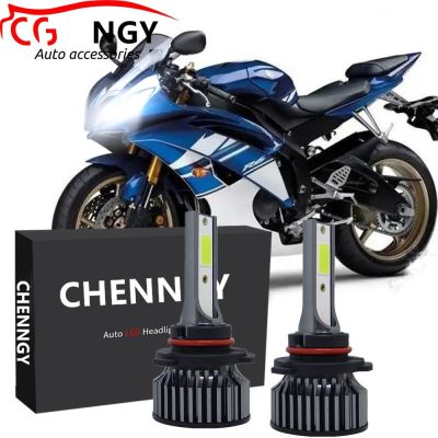 หลอดไฟหน้า LED 6000K CG สีขาว สําหรับ Yamaha YZF R6 2003-2014 YZF R6S 2006-2009 2 ชิ้น รับประกัน 10 เดือน