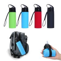 600Ml Water Bottle Lightweight Silicone Portable Water Cup Reusable Foldable Soft Detachable With Suction Tubes For Home Office