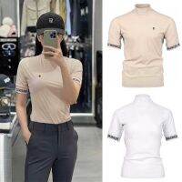 AMAZINGCRE Summer Golf Ladies New Short-Sleeved Bottoming Shirt Multi-Color Versatile Quick-Drying Thin Round Neck Top Gorgeous