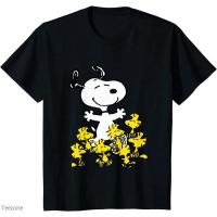 flash man เสื้อคนอ้วน เสื้อยืดคอกลม แขนสั้น ผ้าฝ้าย พิมพ์ลาย Peanuts Snoopy chick แฟชั่นฤดูร้อน สําหรับผู้ชาย