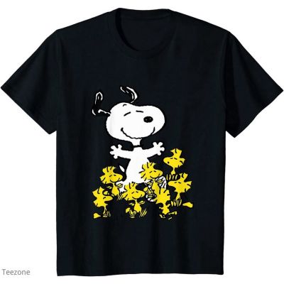 flash man เสื้อคนอ้วน เสื้อยืดคอกลม แขนสั้น ผ้าฝ้าย พิมพ์ลาย Peanuts Snoopy chick แฟชั่นฤดูร้อน สําหรับผู้ชาย